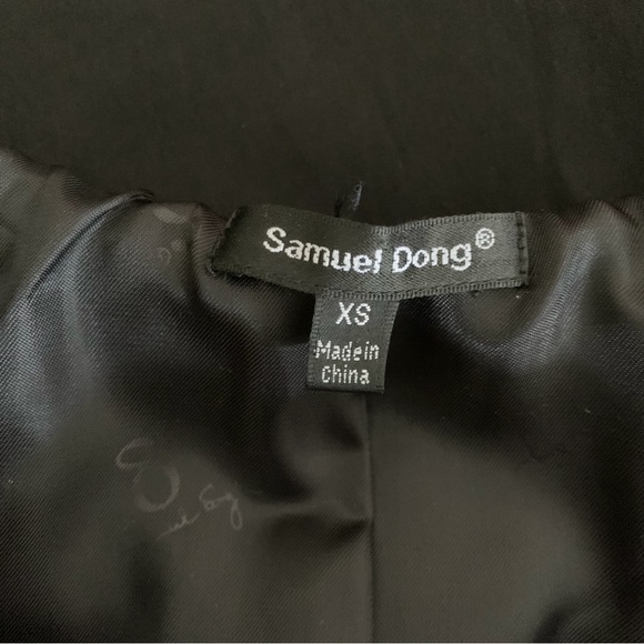 SAMUEL DONG BLACK STRETCHY RUFFLE SLEEVELESS MINI DRESS BLACK COCKTAIL DRESS - Picture 4 of 15